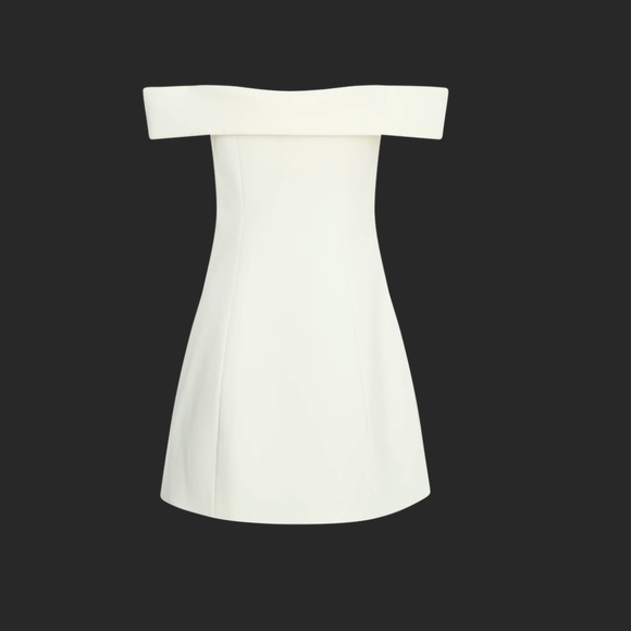 NWT Meshki Women's XS Ivory Noelle Off Shoulder Suiting Mini Dress - Picture 6 of 7